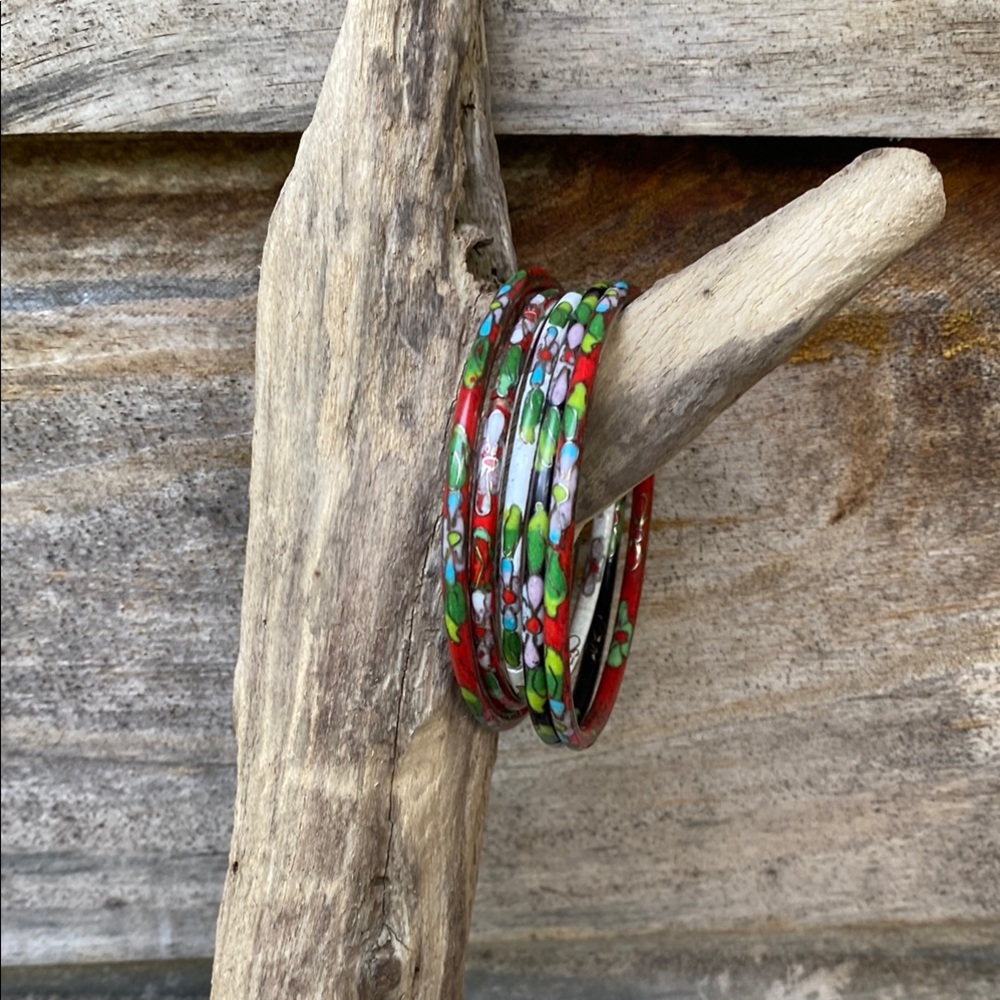 Floral Patterned Bangles Set - Picture 4 of 4